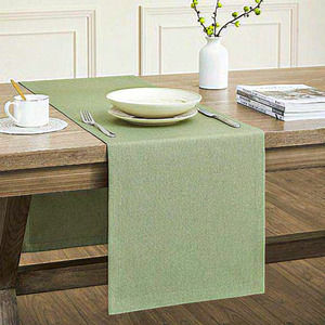 14 x 48 Inch Sage Green Basic Linen Style Rustic‎ Farmhouse Table Runners